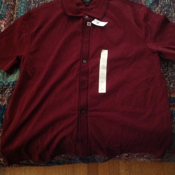 Banana Republic Men's Luxe Touch Burgundy Button-Down Polo Shirt - Large - NWT - Picture 3 of 8